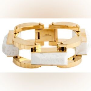 Lele Sadoughi Gold and White Milky Way Geometric Bracelet